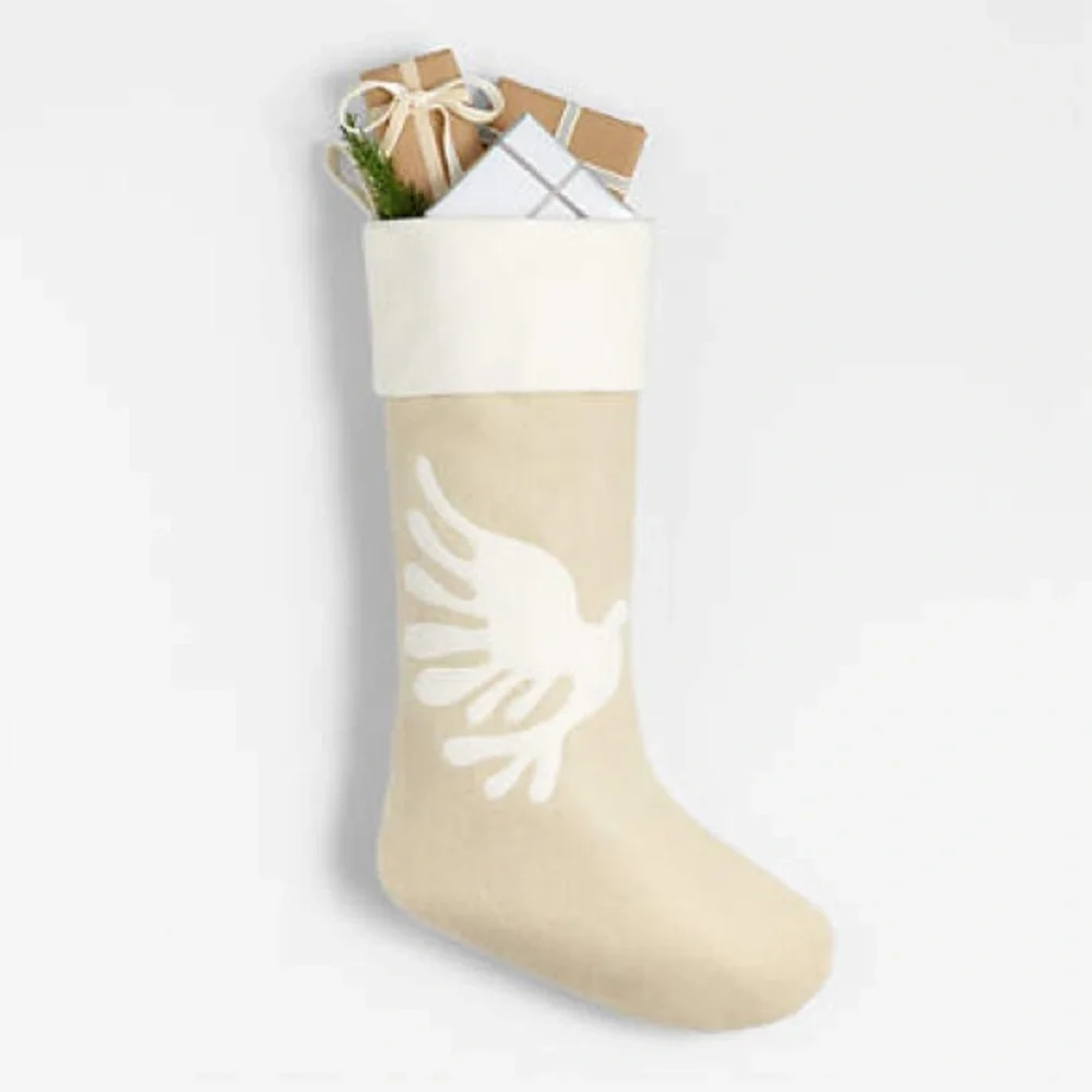 Crate & Barrel Wool Dove Christmas Stoking by Lucia Eames